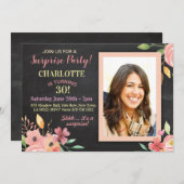 Foto-Blume für Frauen Rustikale Einladung (Vorne/Hinten)