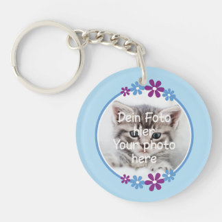 Foto - Blumen lila blau | hellblau Kinder - Schlüsselanhänger