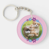 Foto - Blumen lila blau | rosa Kinder - Schlüsselanhänger (Vorderseite)