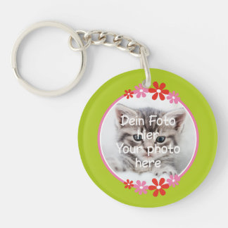 Foto - Blumen rot rosa | grün Kinder - Schlüsselanhänger