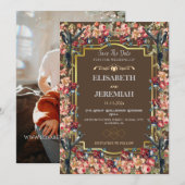 Foto Blumenklassiker Hochzeit Sichern Sie das Datu Einladung (Vorne/Hinten)