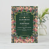 Foto Blumenklassiker Hochzeit Sichern Sie das Datu Einladung (Stehend Vorderseite)