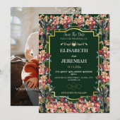 Foto Blumenklassiker Hochzeit Sichern Sie das Datu Einladung (Vorne/Hinten)