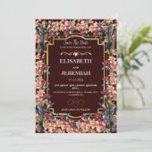 Foto Blumenklassiker Hochzeit Sichern Sie das Datu Einladung (Stehend Vorderseite)