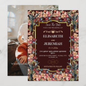 Foto Blumenklassiker Hochzeit Sichern Sie das Datu Einladung (Vorne/Hinten)