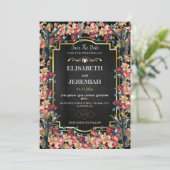 Foto Blumenklassiker Hochzeit Sichern Sie das Datu Einladung (Stehend Vorderseite)