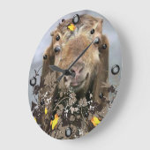 FOTO-Blumenmauer-Uhr IHRER Ziege Große Wanduhr (Winkel)