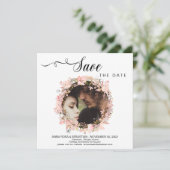 *~* FOTO Blumenreath Wedding Gold Save the Date (Stehend Vorderseite)