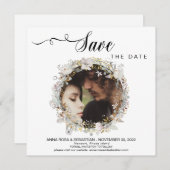 *~* FOTO Blumenzauber Gold Hochzeit Das Datum spei Save The Date (Vorne/Hinten)