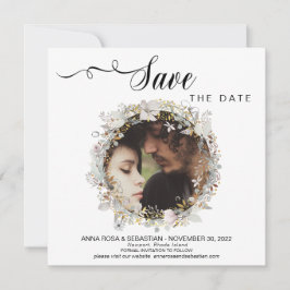 *~* FOTO Blumenzauber Gold Hochzeit Das Datum spei Save The Date