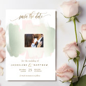 Foto Blush and Sage Brush Schlaganfälle Minimale H Save The Date