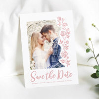 Foto Blush Hand Dragezeichnete Rose Romantische Ei