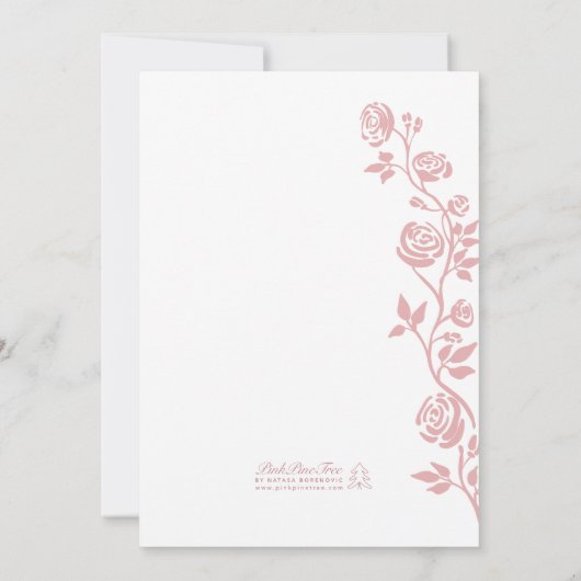 Foto Blush Hand Dragezeichnete Rose Romantische Ei Save The Date (Rückseite)