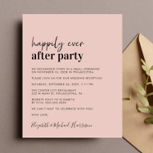 Foto Blush Hochzeitsempfang Einladung