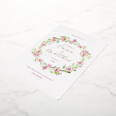 Foto Blush Pink Botanischer Kranz Hochzeit Folieneinladung (Gedreht)