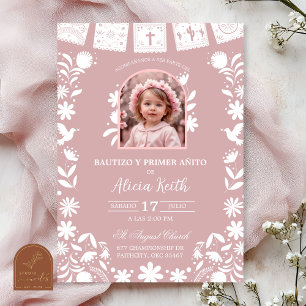 Foto Blush Pink Cielito Lindo Taufe Einladung