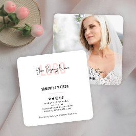Foto Blush Pink Feminine Trendy Fotograf Quadratische Visitenkarte