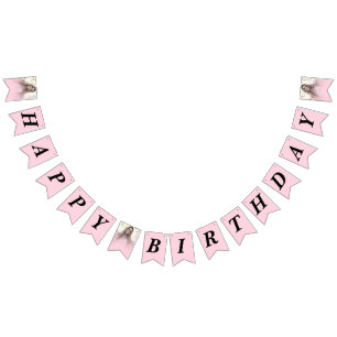 Foto Blush Pink Gradient Happy Geburtstag Wimpelkette
