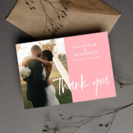 Foto Blush Pink Hochzeit Dankeskarte