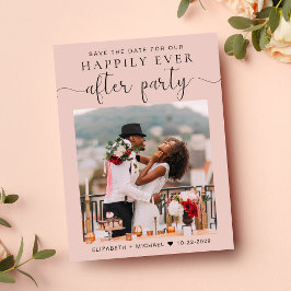 Foto Blush Pink Hochzeitsempfang Save the Date Ankündigungspostkarte