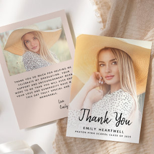 Foto Blush Pink Schrift Abschieds Danke Karte