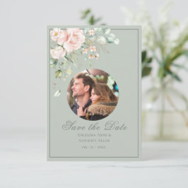 Foto Blush Pink Wasserfarben Blumenzehen Save The Date