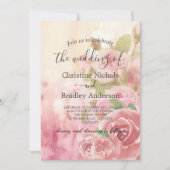 Foto Blush Rose Botanischer QR Code Hochzeit Einladung (Vorderseite)