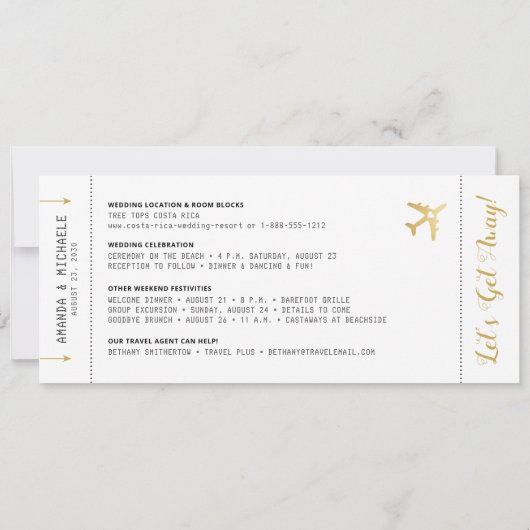 Foto Boarding Pass Ziel Save the Date (Rückseite)