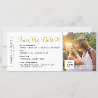 Foto Boarding Pass Ziel Save the Date