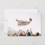 Foto Boda Corazón Naranja y Rosa Gracias Dankeskarte (Vorderseite)