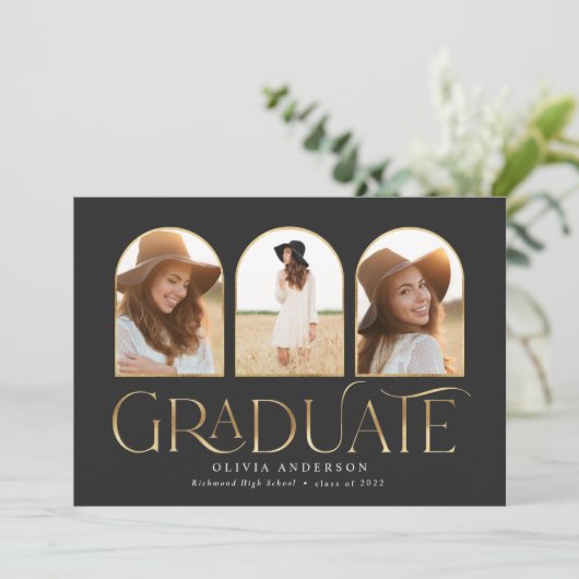 Foto-Bogen-Aquarell-Botanische Blüte Ankündigung (Stehend Vorderseite)