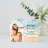 Foto Bogen Beach Hochzeit Save the Date Karte (Stehend Vorderseite)