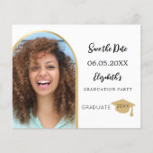 Foto Bogen Gold Abschluss Save the Date Karte (Vorderseite)