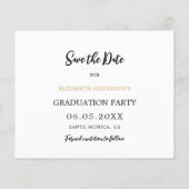 Foto Bogen Gold Graduation Party Save the Date Flyer (Hinten)