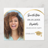 Foto Bogen Gold Graduation Party Save the Date Flyer (Vorne)