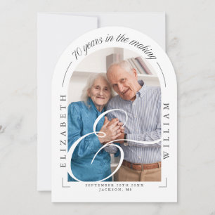 Foto-Bogen-Kalligrafie 70. Hochzeitstag Einladung