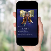 Foto Bogen Marine Blau Quinceanera Einladung