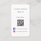 Foto-Bogen Qr-Code Social Media Schwarz Visitenkarte (Vorderseite)