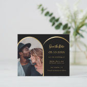 Foto Bogen Schwarze Hochzeit Speichern Sie die Dat (Stehend Vorderseite)