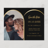 Foto Bogen Schwarze Hochzeit Speichern Sie die Dat (Vorderseite)