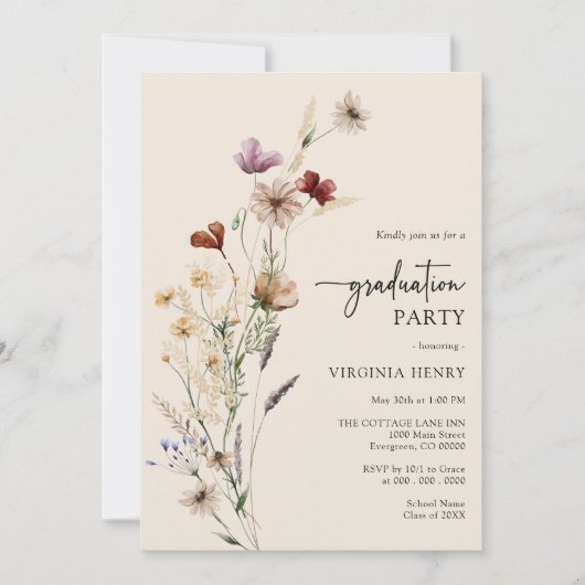 Foto Boho Abschluss Einladung (Vorderseite)