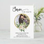 *~* FOTO Boho Blumenzwiebeln Hochzeit Das Datum sp Save The Date (Stehend Vorderseite)