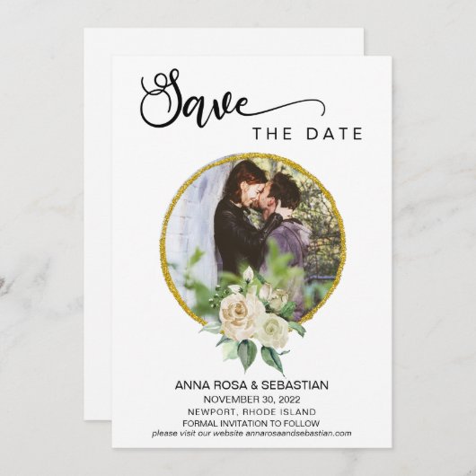 *~* FOTO Boho Blumenzwiebeln Hochzeit Das Datum sp Save The Date (Vorne/Hinten)