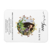 *~* FOTO Boho Botanische Hochzeit Das Datum speich Magnet (Horizontal)