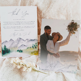Foto boho Colorado Hochzeit in Urlaubsort Dankeskarte