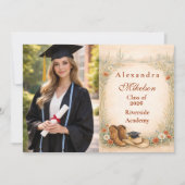 Foto Boho Cowgirl Abschlussfeier Ankündigung (Vorderseite)