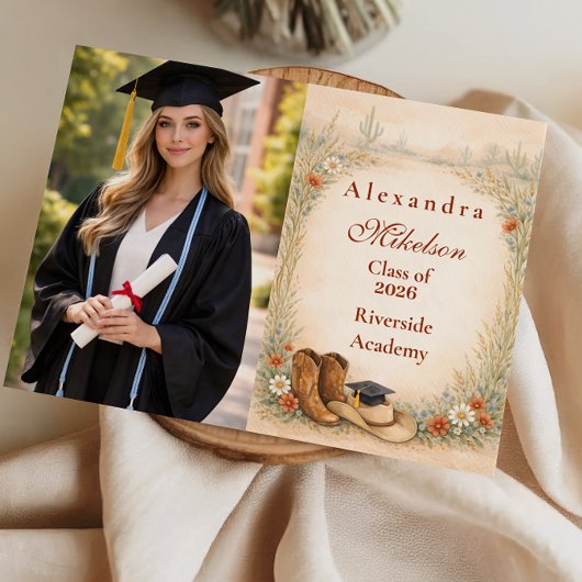 Foto Boho Cowgirl Abschlussfeier Ankündigung