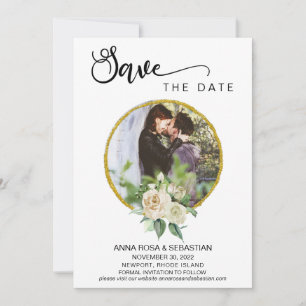 *~* FOTO Boho Floral Rose Hochzeit Sichern Datum Save The Date