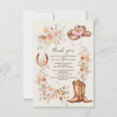 Foto Boho Floral Western Brautparty Dankeskarte (Vorderseite)