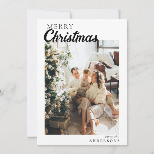 Foto Boho Minimalistisch Moderne frohe Weihnachten (Vorderseite)